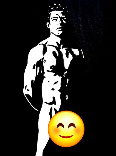 Original male nude acrylic - original,