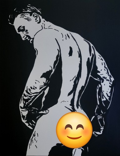 Original male nude - nude, acrylic