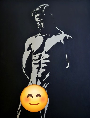Original male nude acrylic - original,